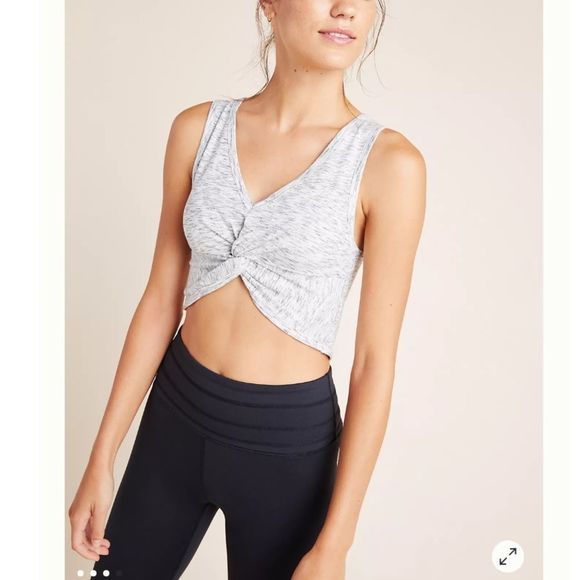 NWT Free People FP Movement New Moon Cropped Twisted Knotted Front Top - Black - Picture 6 of 9